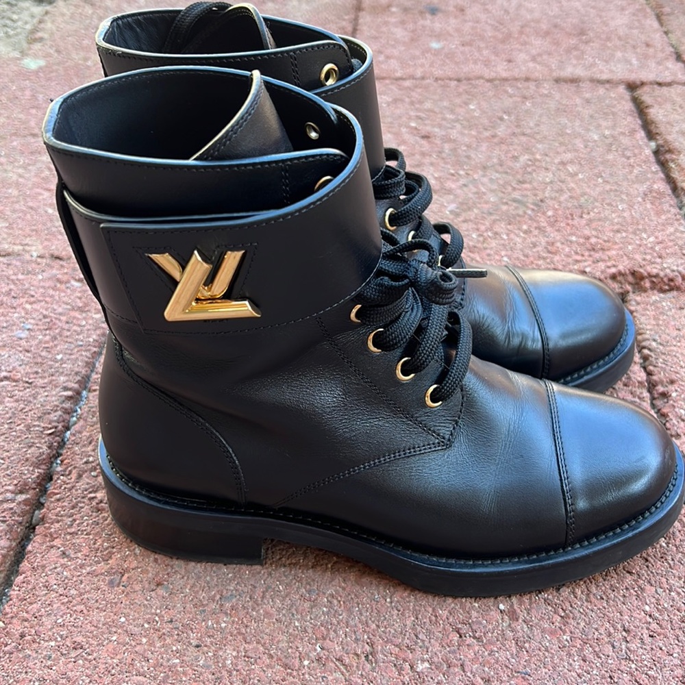 Authentic Louis Vuitton combat boots